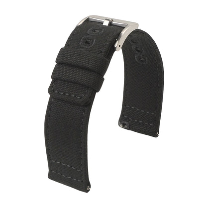 Quick-release nylon canvas watch strap, 18mm 19mm 20mm 22mm, brushed buckle, smartwatch accessories