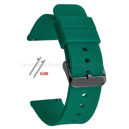 10mm 12mm 14mm 15mm 16mm 18mm 20mm 21mm 22mm 24mm Silicone Watch Band Quick Release Watch Strap for Men Women Universal Wristband