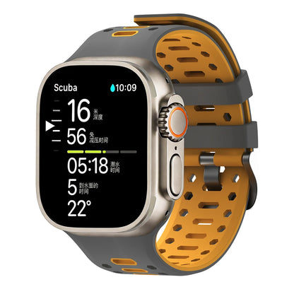 Cinturino sportivo in silicone traspirante per Apple Watch Ultra 2 3, bracciale iWatch da uomo, 49 mm, serie 11 10 46 mm/9 8 7 SE 6 5 44 mm/45 mm