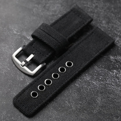 Cinturino per orologio in tela spessa, fatto a mano, robusto, 20 22 24MM, catena per orologio morbida e impermeabile, blu nero verde, cinturino indossabile per uomo