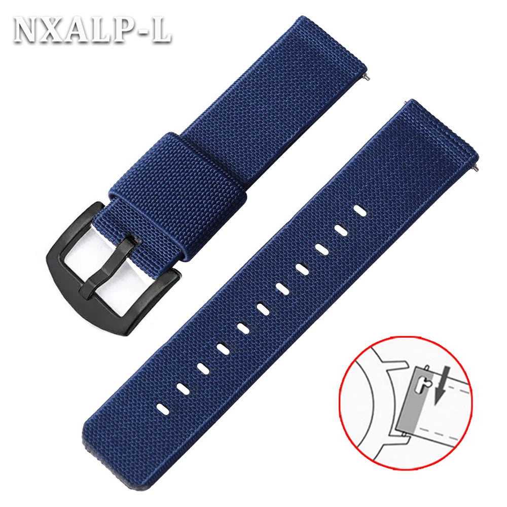 18mm 20mm 22mm 24mm Nylon Elastic Watch Strap Army Woven For Seiko Bracelet Military Sport Watch Band For Men Quick Release