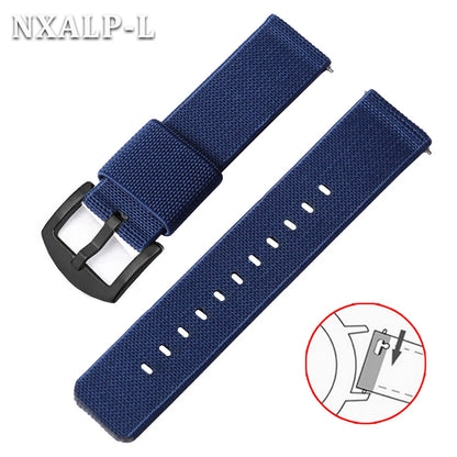 18mm 20mm 22mm 24mm Nylon Elastic Watch Strap Army Woven For Seiko Bracelet Military Sport Watch Band For Men Quick Release