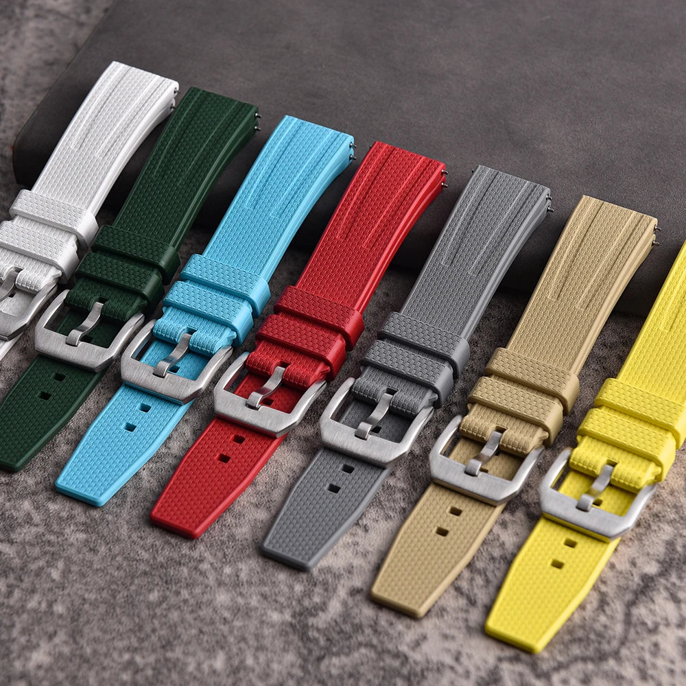 New Design Busluo Fkm Rubber Strap 20mm 22mm Fluoro Rubber Watch Band for Traditional Diving Watch Accessories