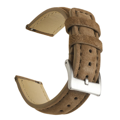 18mm 19mm 20mm 22mm Suede Leather Watch Strap, Vintage, Handmade, Gray Brown, Replacement Belts for Watch Accessories