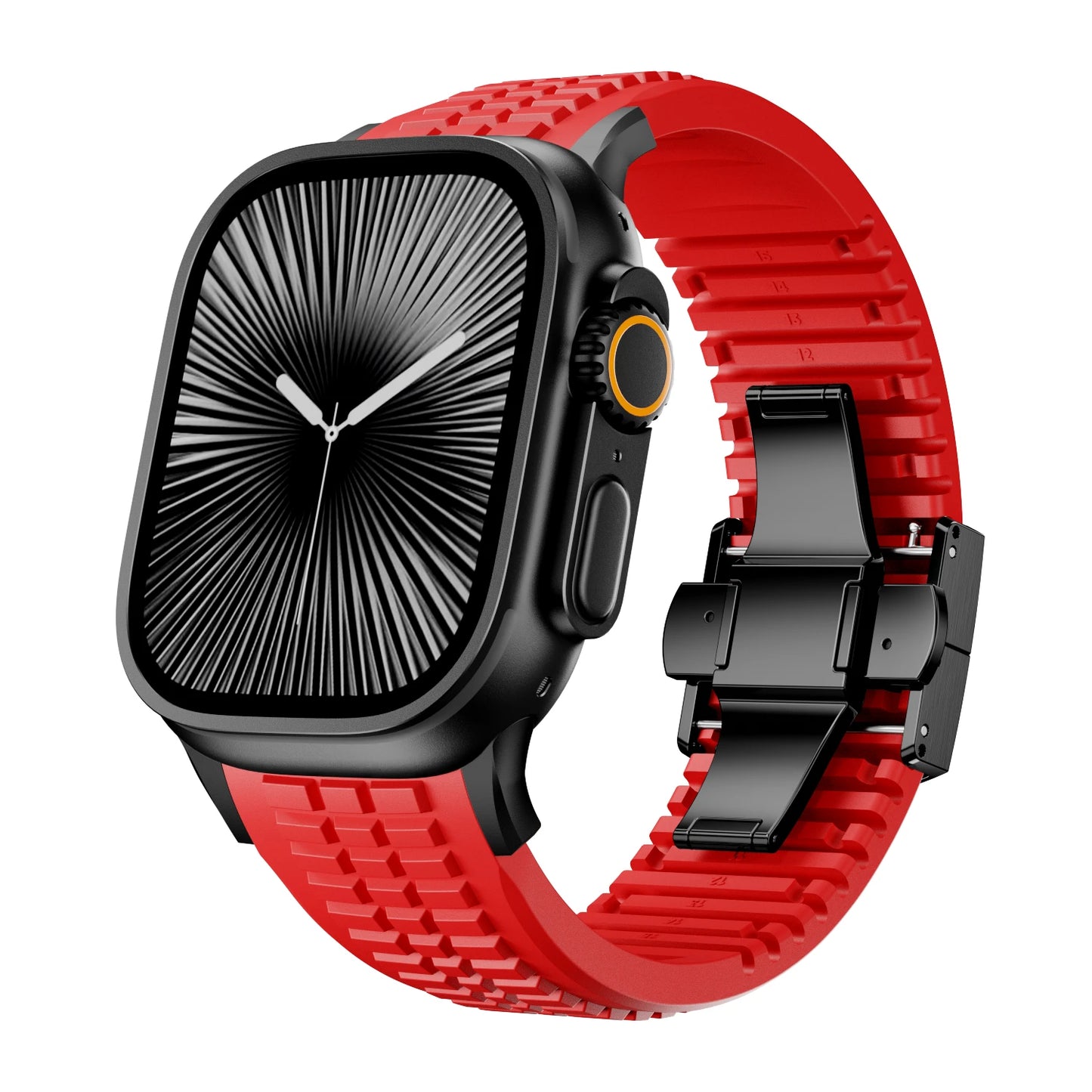 Bracelet de sport en Silicone pour Apple Watch Ultra 3/2, 49mm 46mm 45mm 44mm, Bracelet en métal de luxe pour iWatch série 11 10 9 8 7 Se