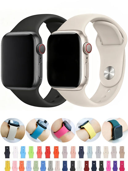 Bracelets en silicone pour Apple Watch, 44mm, 40mm, 45mm, 41mm, 49mm, 46mm, 42mm, correa, série iwatch 11, 10, 7, 8, se, 9, ultra, 2, 3