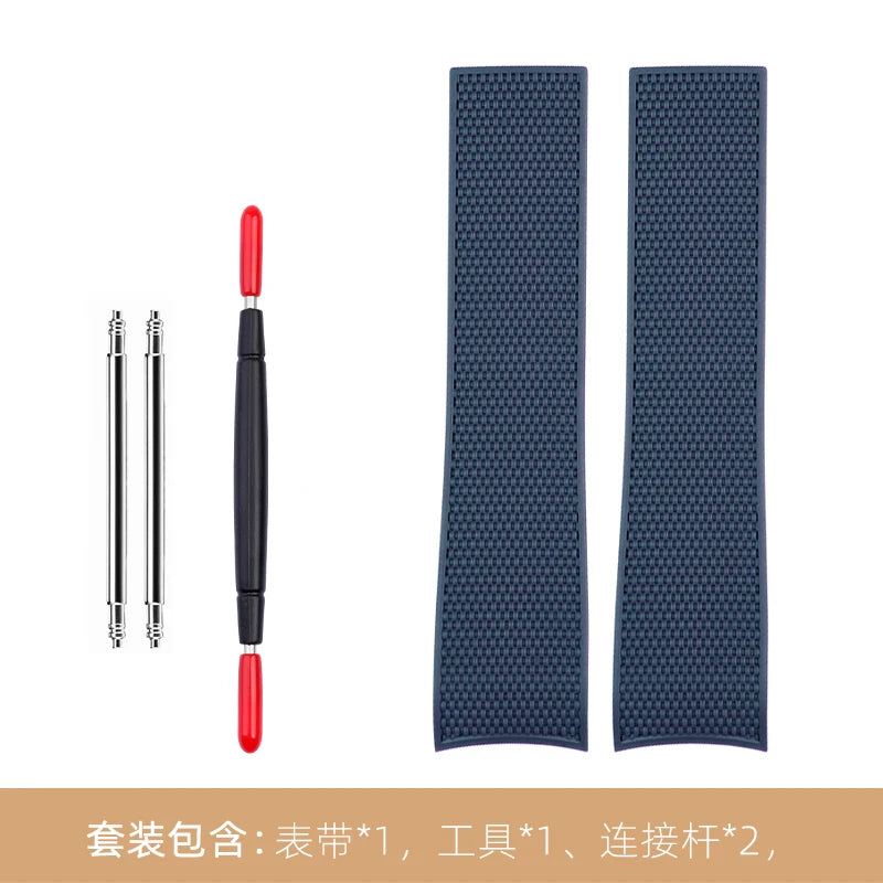 Rubber and silicone watch strap, 21mm, for Longines, Quest, Hydroquest, L3, waterproof belt, folding buckle, accessories