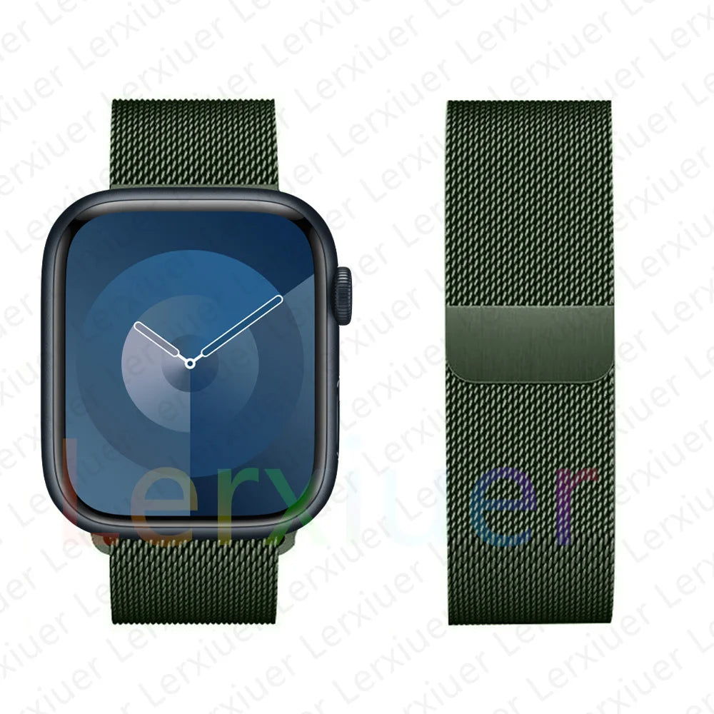 Milanese Loop for Apple Watch Band 46mm 44mm 45mm 40mm 42mm 41mm 38mm 49mm iWatch Bracelet Series 10 Ultra 2 9 8 SE 7 6 5 Bands