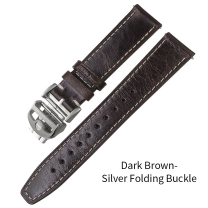 Bracelet de montre en cuir véritable pour hommes, à dégagement rapide, 19mm 20mm 21mm 22mm, pour IWC Portugieser Pilot montres Portofino, bracelet de montre en cuir de vache
