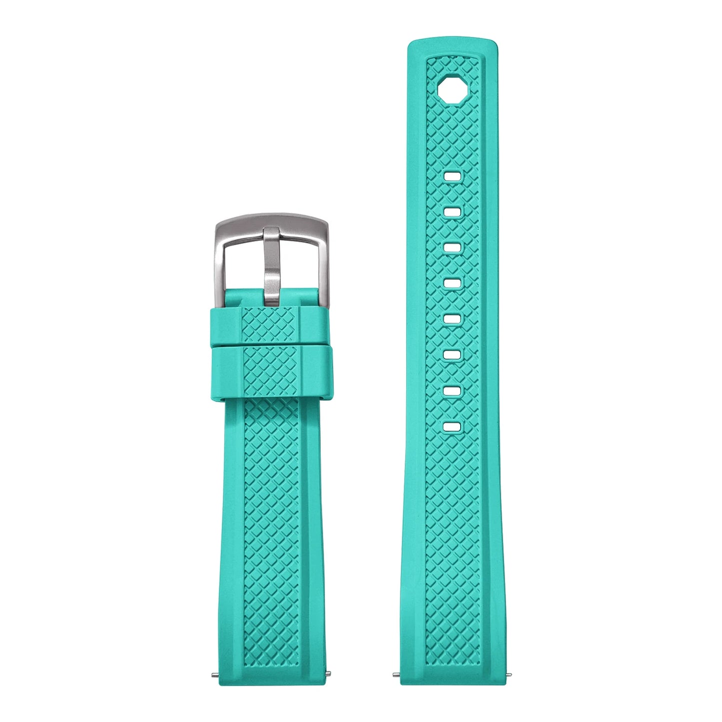 Premium FKM Rubber Watch Band 20mm 22mm with Quick Release Sliding Keeper Strap Waterproof Sport FKM Rubber Watch Straps