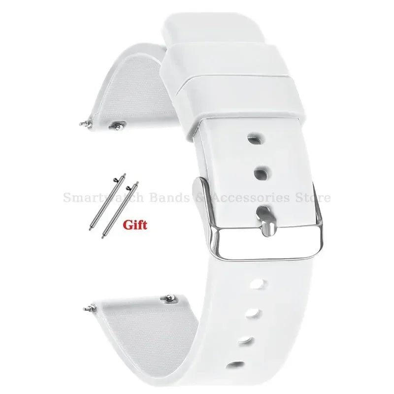 10mm 12mm 14mm 15mm 16mm 18mm 20mm 21mm 22mm 24mm Silicone Watch Band Quick Release Watch Strap for Men Women Universal Wristband
