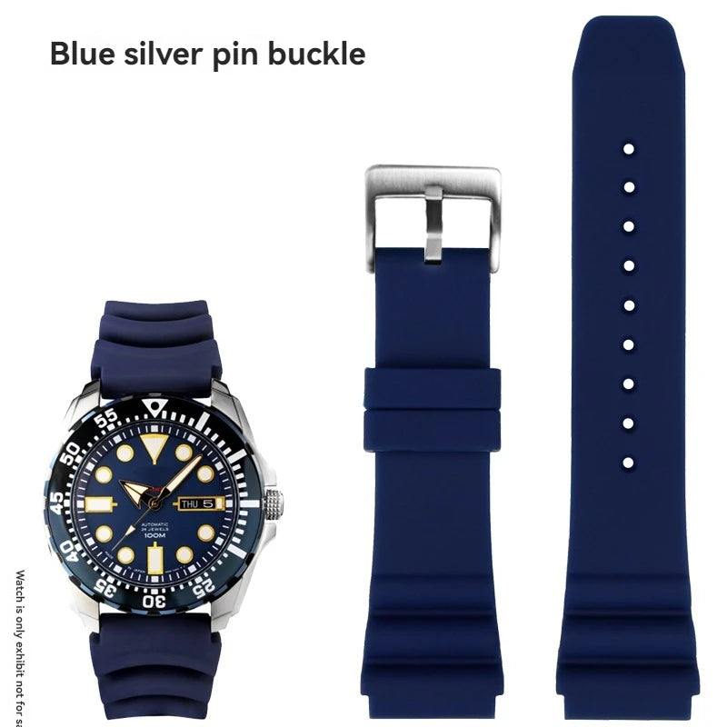 Bracelet en caoutchouc de 22mm pour SEIKO 5 SKX007 SKX009 tortue Mini MM SRPD Monster-noir bleu vert bracelet de montre de plongée bracelet de sport