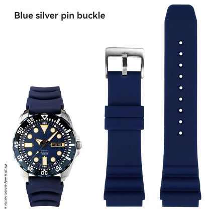 Bracelet en caoutchouc de 22mm pour SEIKO 5 SKX007 SKX009 tortue Mini MM SRPD Monster-noir bleu vert bracelet de montre de plongée bracelet de sport