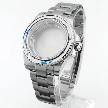 Orologio da tasca di alta qualità da 40,5 mm con vetro zaffiro e cassa in metallo, adatto per movimenti NH35/36/38, componenti per orologi, accessori, scatole per orologi e cinturini.
