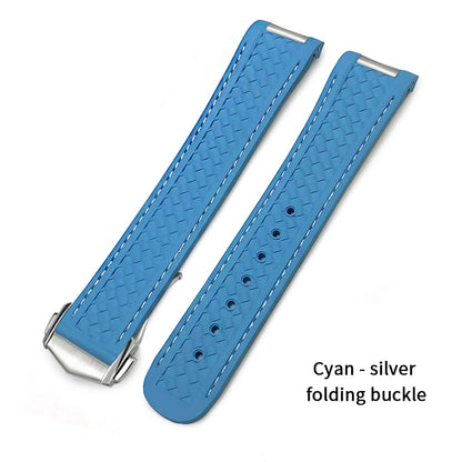 Bracelet de montre en caoutchouc fluoré FKM coloré de qualité supérieure, 19mm, 20mm, 21mm, pour Omega Seamaster 300 Aqua Terra AT150, bracelet de montre souple, outil