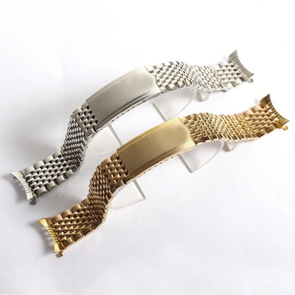 New 18mm 19mm 20mm Solid Rice Bead Stainless Steel Watch Band OMEGA Bracelet