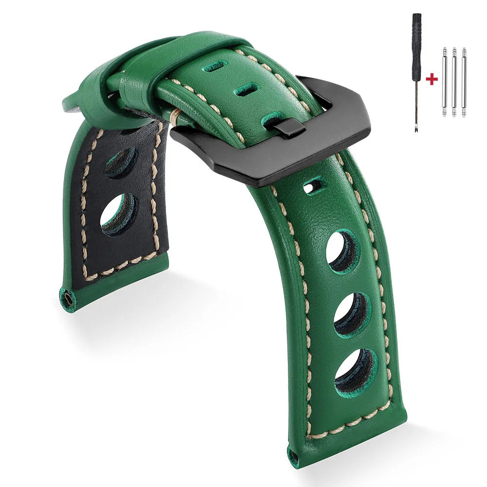Bracelet de montre Vintage en cuir de vache, 20mm 22mm 24mm 26mm, bracelet de montre en cuir véritable pour femmes et hommes, ceinture avec boucle ardillon