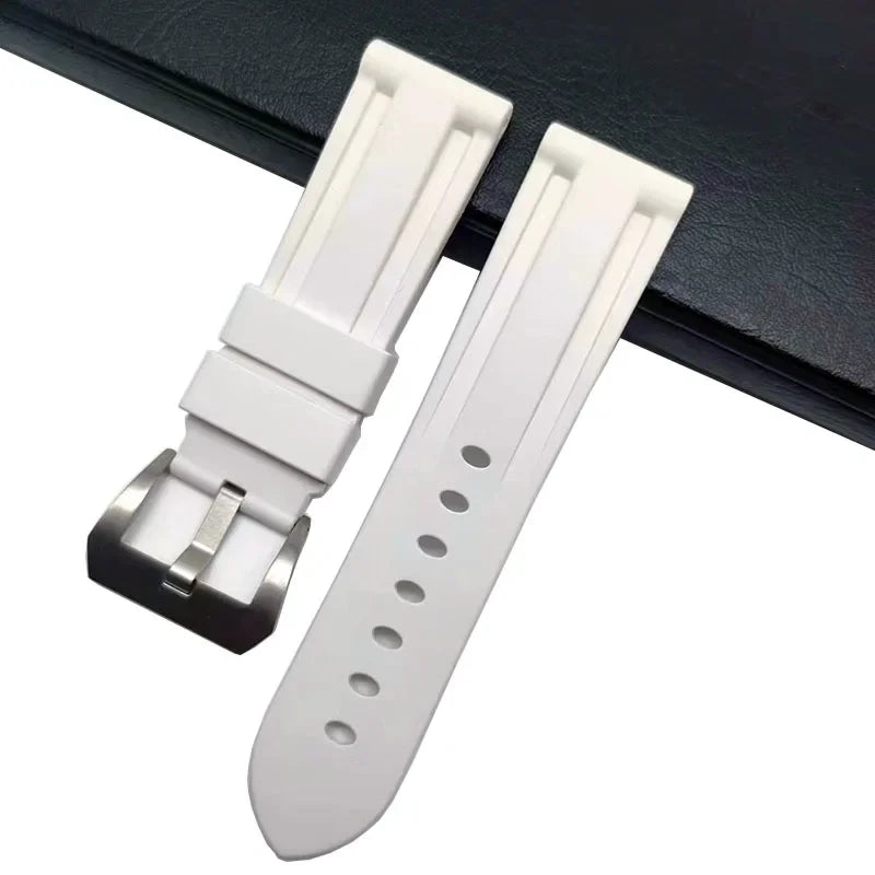 Bracelet de montre en caoutchouc souple 24mm pour Bracelet Panerai pour PAM441/1312/111 boucle ardillon Bracelet de montre accessoires de haute qualité