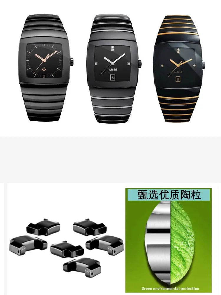 Black Ceramic Watch Strap for Men and Women, Watchband, Watch Chain, Rado Sintra Series, High Quality, 17mm, 26mm, 29mm