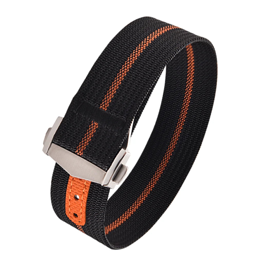 Canvas and Nylon Watch Strap, 18-20-22mm, for Omega X Swatch MoonSwatch for Seiko Men Women Sport, Waterproof, Folding Buckle