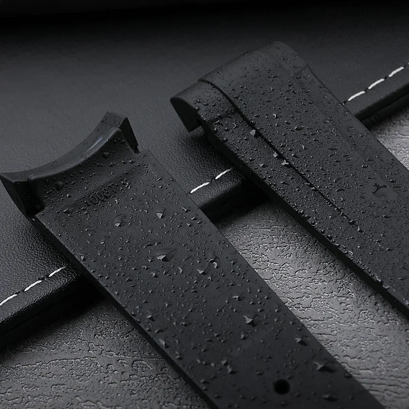 Bracelet de montre en caoutchouc fluoré FKM, extrémité incurvée de 22mm, pour bracelet Tudor Black Bay Pelagos, bracelet de montre Black Bay GMT ChronoHeritage, cadran de 41mm