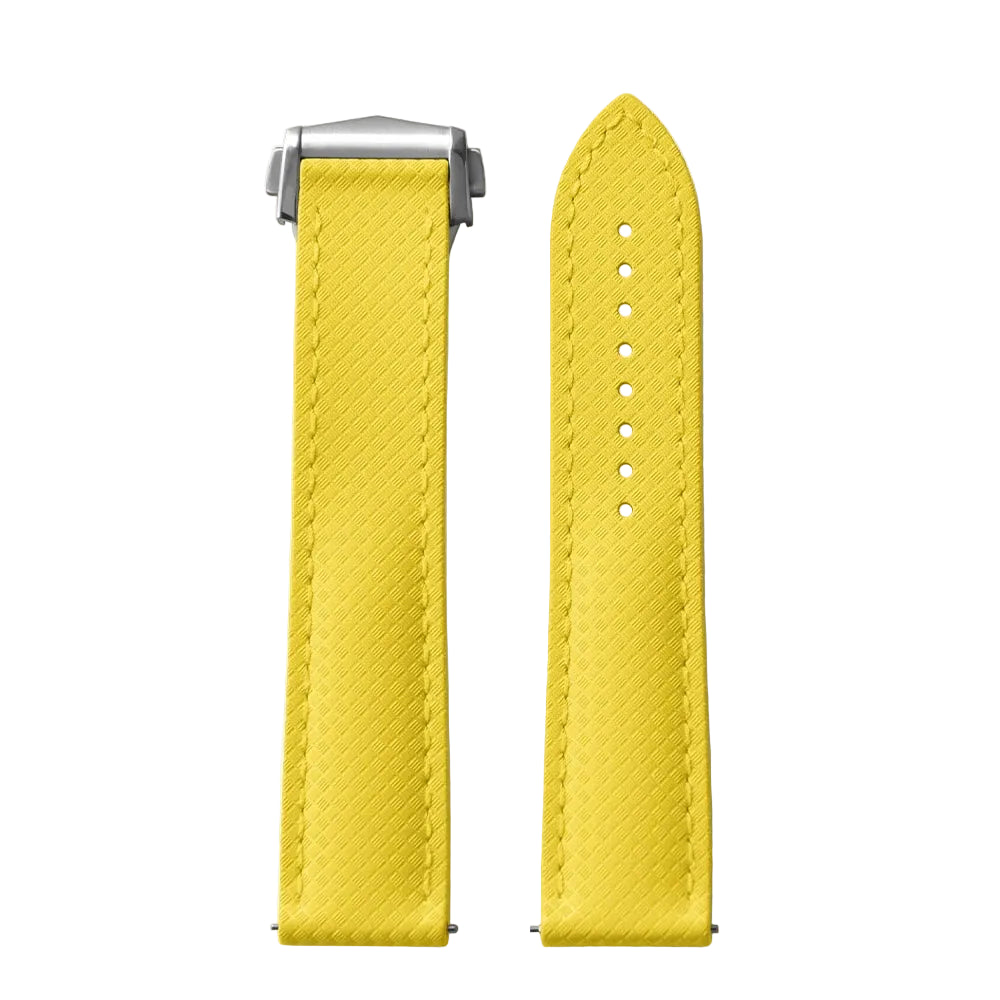 OZE Bracelet montre en Caoutchouc fluorocarbone - Surpiqures / Motif Racing - Déployante - Universel