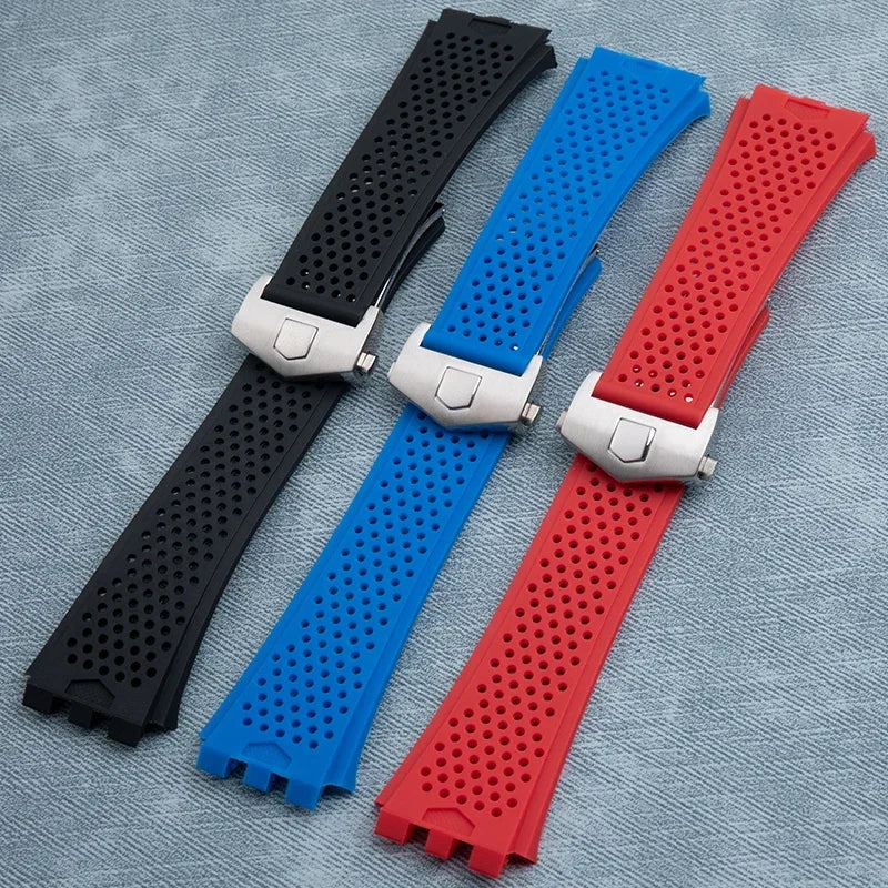 Cinturino per orologio in silicone morbido di alta qualità, per TAG HEUER, serie Carrera, interfaccia concava e convessa, 28x22mm