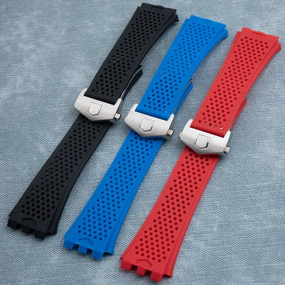 Cinturino per orologio in silicone morbido di alta qualità, per TAG HEUER, serie Carrera, interfaccia concava e convessa, 28x22mm