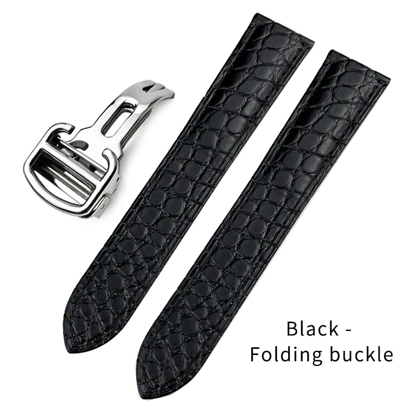 Cinturino per orologio in pelle di alligatore americano per Cartier TANK SANTOS Ballon Bleu, in pelle di coccodrillo 17mm 18mm 19mm 20mm 23mm 22mm