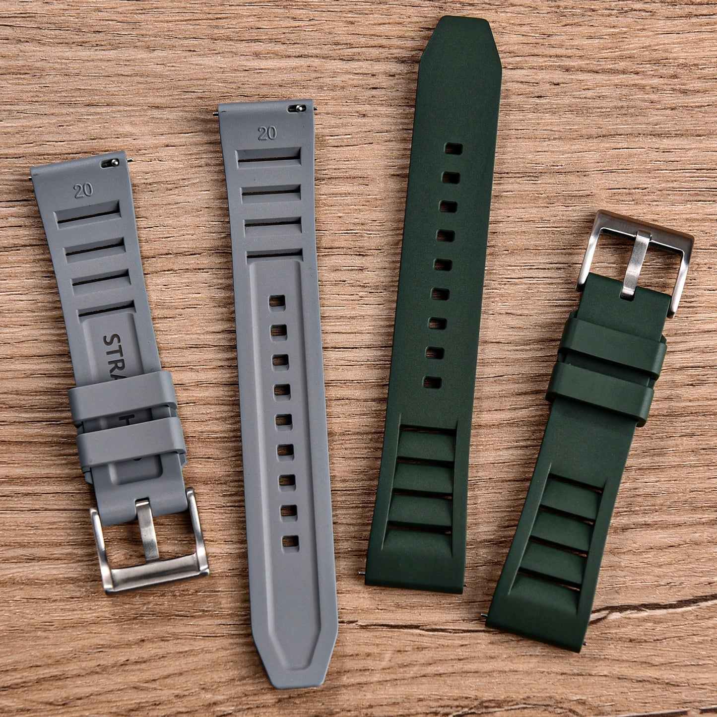 Bracelet de montre en caoutchouc FKM 20mm 22mm, souple, étanche, pour Huawei, Samsung, Seiko, Omega, avec attache rapide