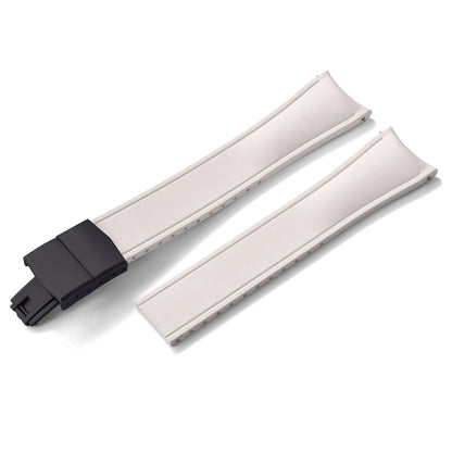 TONJETT for d-elug Curved FKM Rubber Watch Band 20mm 22mm Curved CTS Watch Strap Cut to Size Quick Release Butterfly Buckle