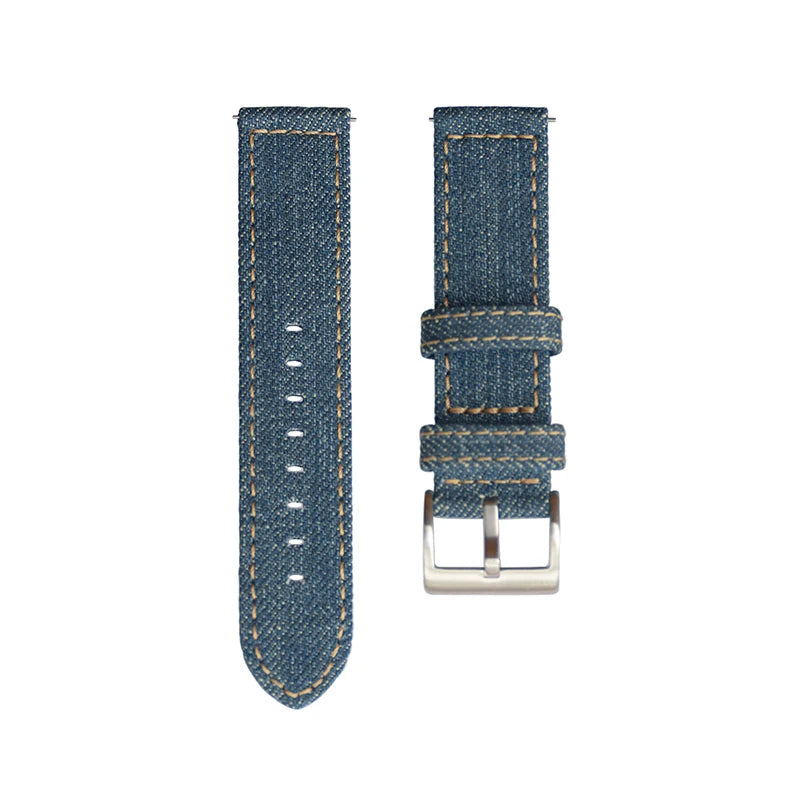 22mm Denim hommes bracelet de montre à dégagement rapide bleu vintage toile coton Jeans Denim bracelets de montre