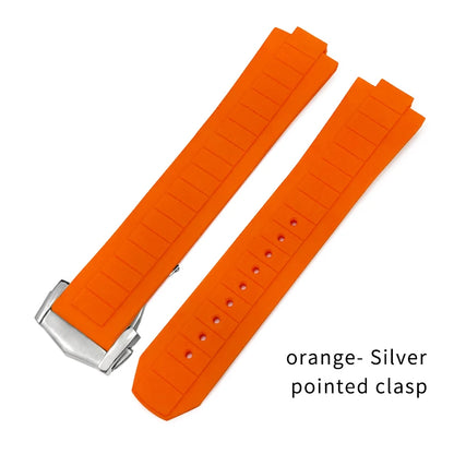 Bracelet de montre en caoutchouc et Silicone convexe, 10x21mm, pour Omega Seamaster Planet Ocean 600M, série 217.30.42 217.32.42, bracelet de montre étanche