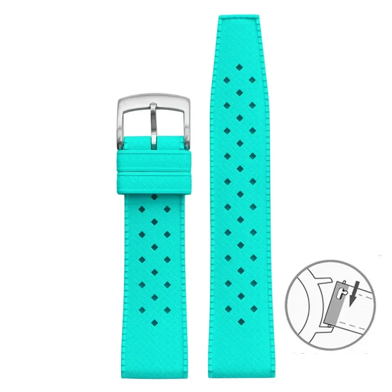 Bracelet de montre en caoutchouc fluoré, 20mm 22mm, libération rapide, Sport, étanche, FKM, pour hommes et femmes, bracelet de remplacement pour Seiko pour Citizen