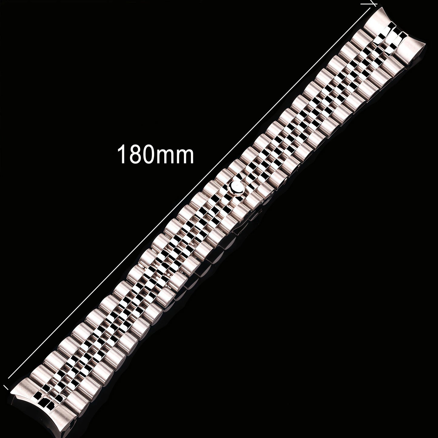 Bracelet de montre en acier inoxydable 904l, 20mm, argent massif, brossé, poli, extrémité incurvée, pour montres 40 41mm
