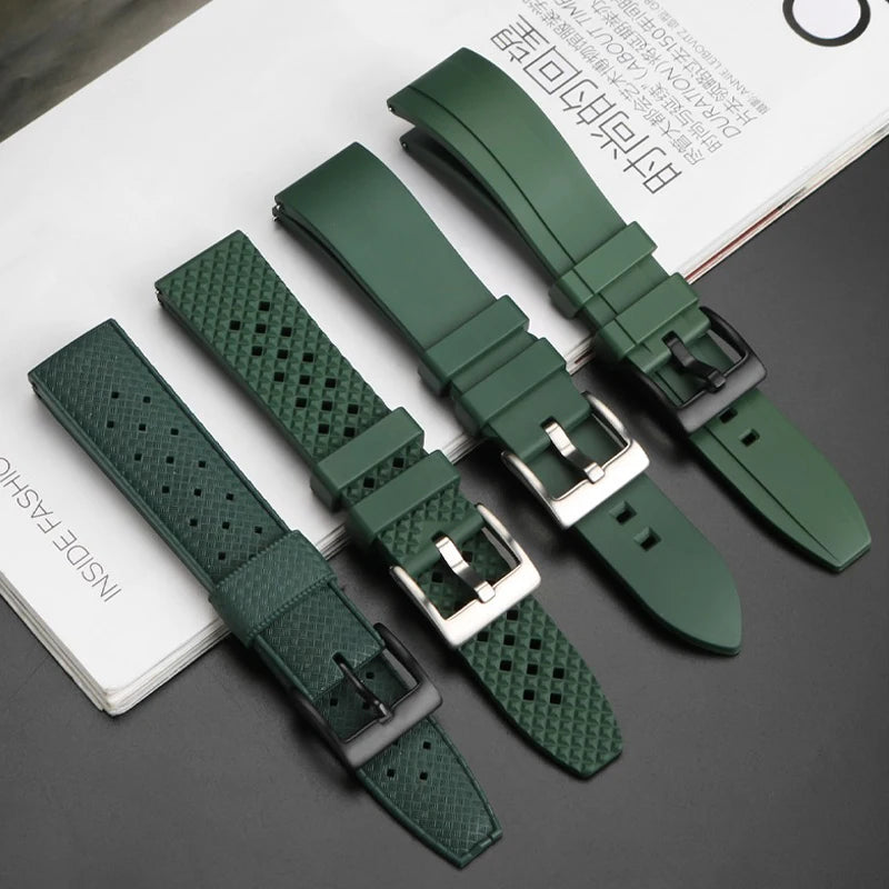 Cinturini per orologi in gomma verde premium – Sport – Disponibili varie texture – 1 pezzo
