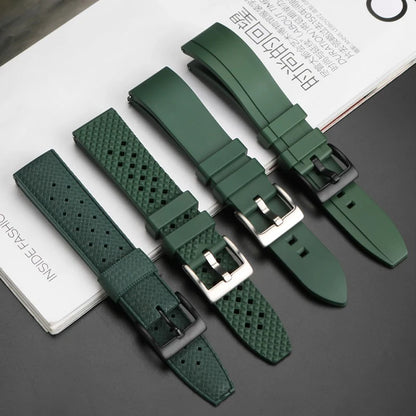Cinturini per orologi in gomma verde premium – Sport – Disponibili varie texture – 1 pezzo