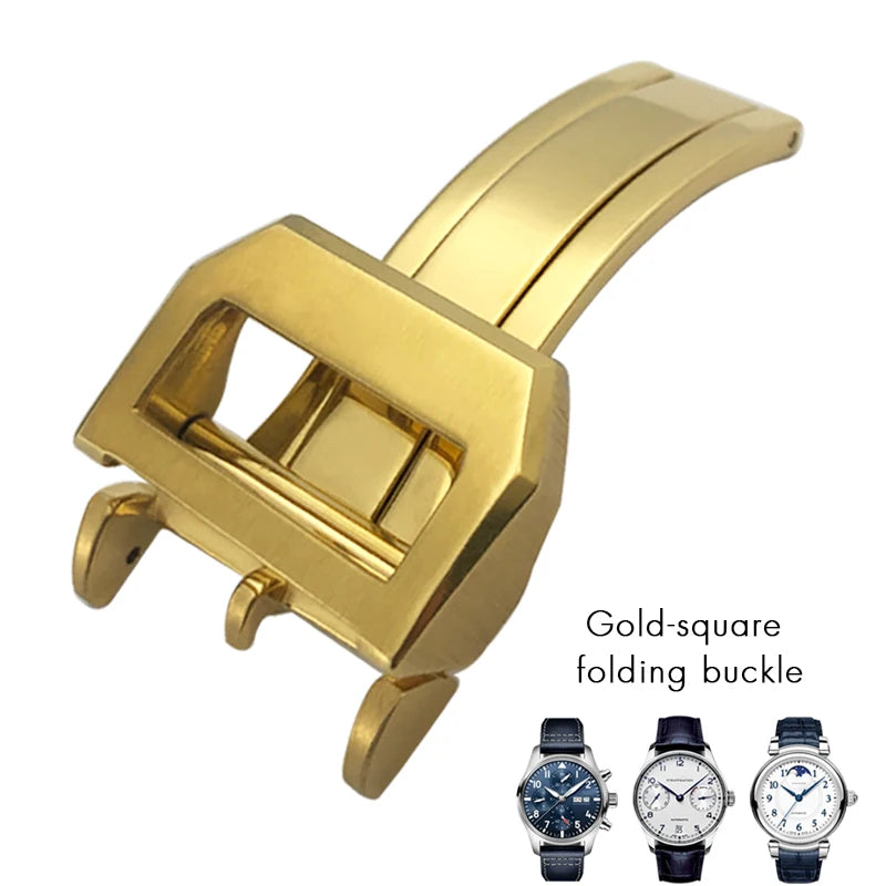 Fibbia deployante per orologio in acciaio inossidabile 316L, 18mm 20mm, adatta per IWC Big Pilot Spitfire, cinturino in pelle, chiusura deployante, strumenti gratuiti