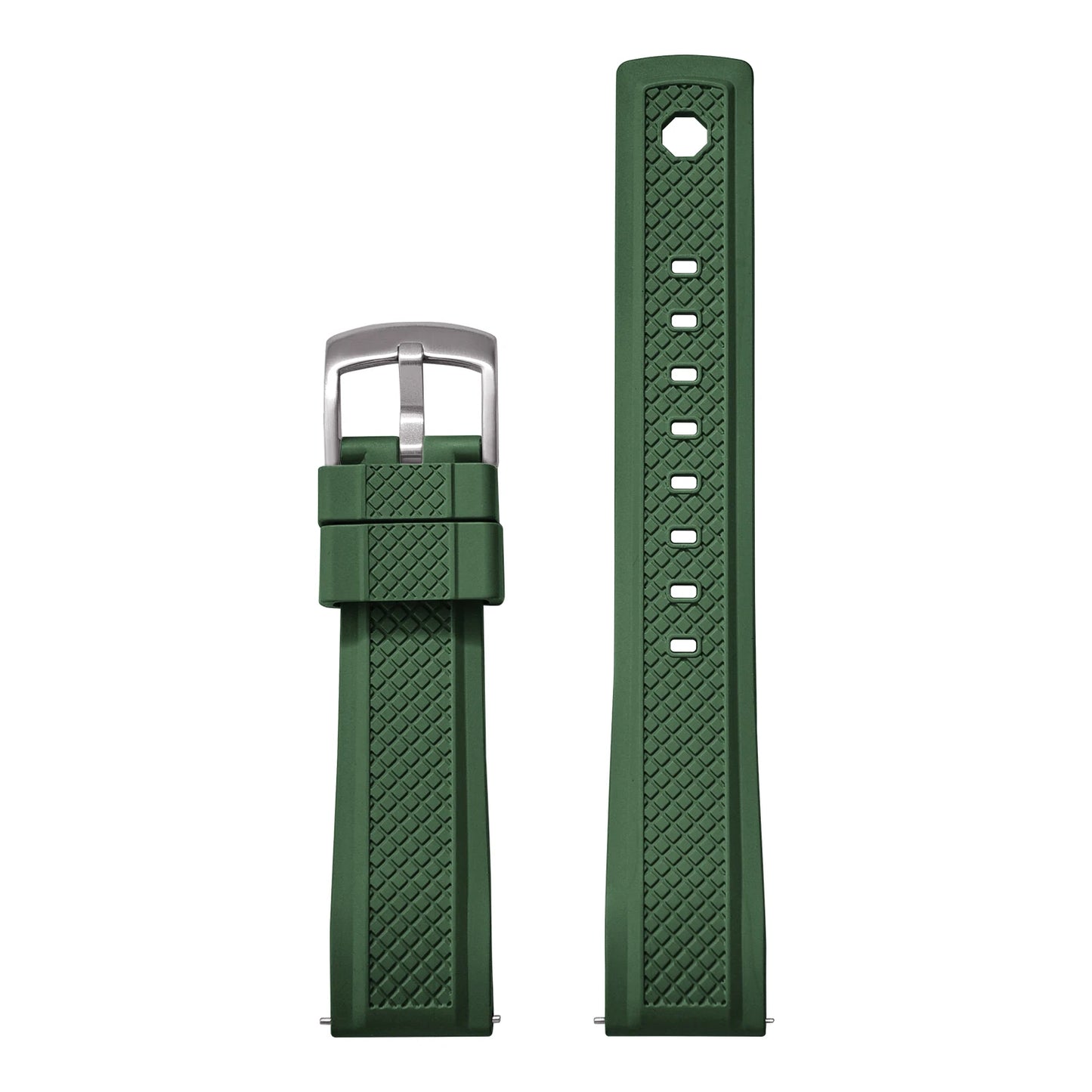 Premium FKM Rubber Watch Band 20mm 22mm with Quick Release Sliding Keeper Strap Waterproof Sport FKM Rubber Watch Straps