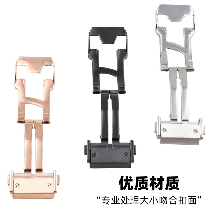 Watch strap with stainless steel buckle, 20mm 22mm 24mm, for HUBLOT fusion classic big bang king power series, folding clasp