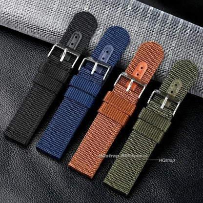 Cinturino per orologio in tela di Nylon intrecciato, cintura morbida, cinturino universale in pelle per uomo donna, cinturino sportivo da 18mm 20mm 22mm 24mm