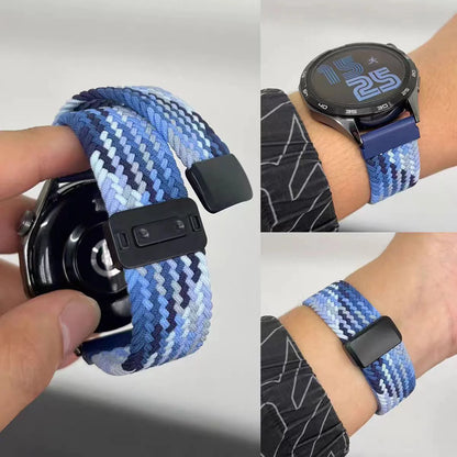 Cinturino elastico intrecciato da 18/20/22mm per Huawei Watch GT6 5 4 3, bracciale magnetico da donna e uomo per Garmin/Samsung