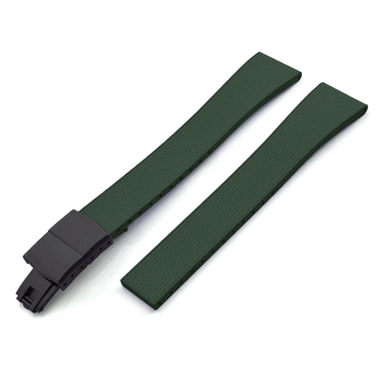Delugs 20mm FKM Rubber CTS Watch Straps with Butterfly Buckle 4 Colors, Unique Texture, Quick Release for Brand Watches