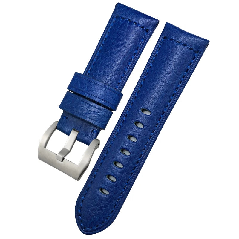 Bracelet de montre en cuir véritable, 24mm 26mm, pour Panerai LUMINOR PAM111 PAM 441, Style rétro, fait à la main