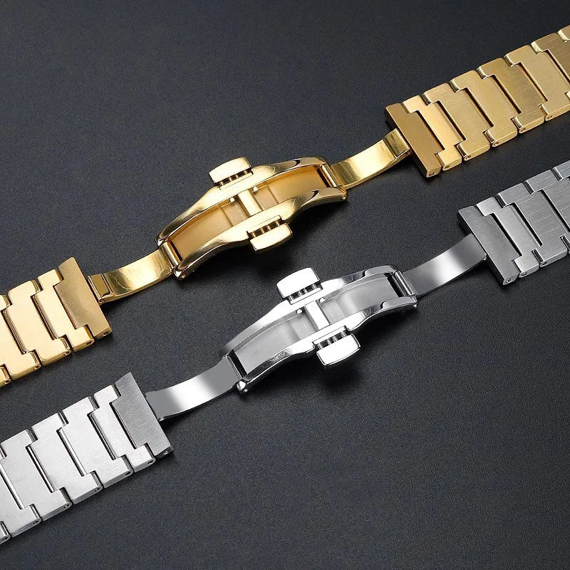 Bracelet de montre en acier inoxydable, pour Tissot Store X Super First T137410A/407A 27x12mm, joint convexe, métal raffiné, argent or
