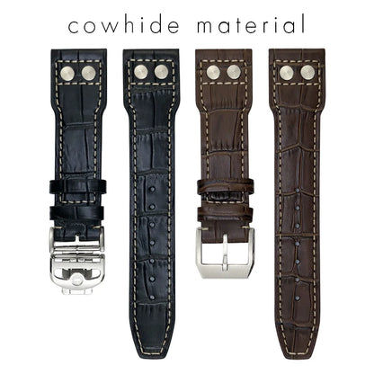 20mm 21mm 22mm Bracelet de montre pour IWC Big Pilot Spitfire TOP GUN marron noir Bracelet de montre Bracelet en cuir véritable Bracelet de montre