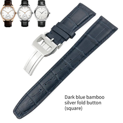 Bracelet de montre en cuir véritable pour hommes, 20mm, 21mm, 22mm, pour IWC, portugais, pilote, marron, noir, bleu