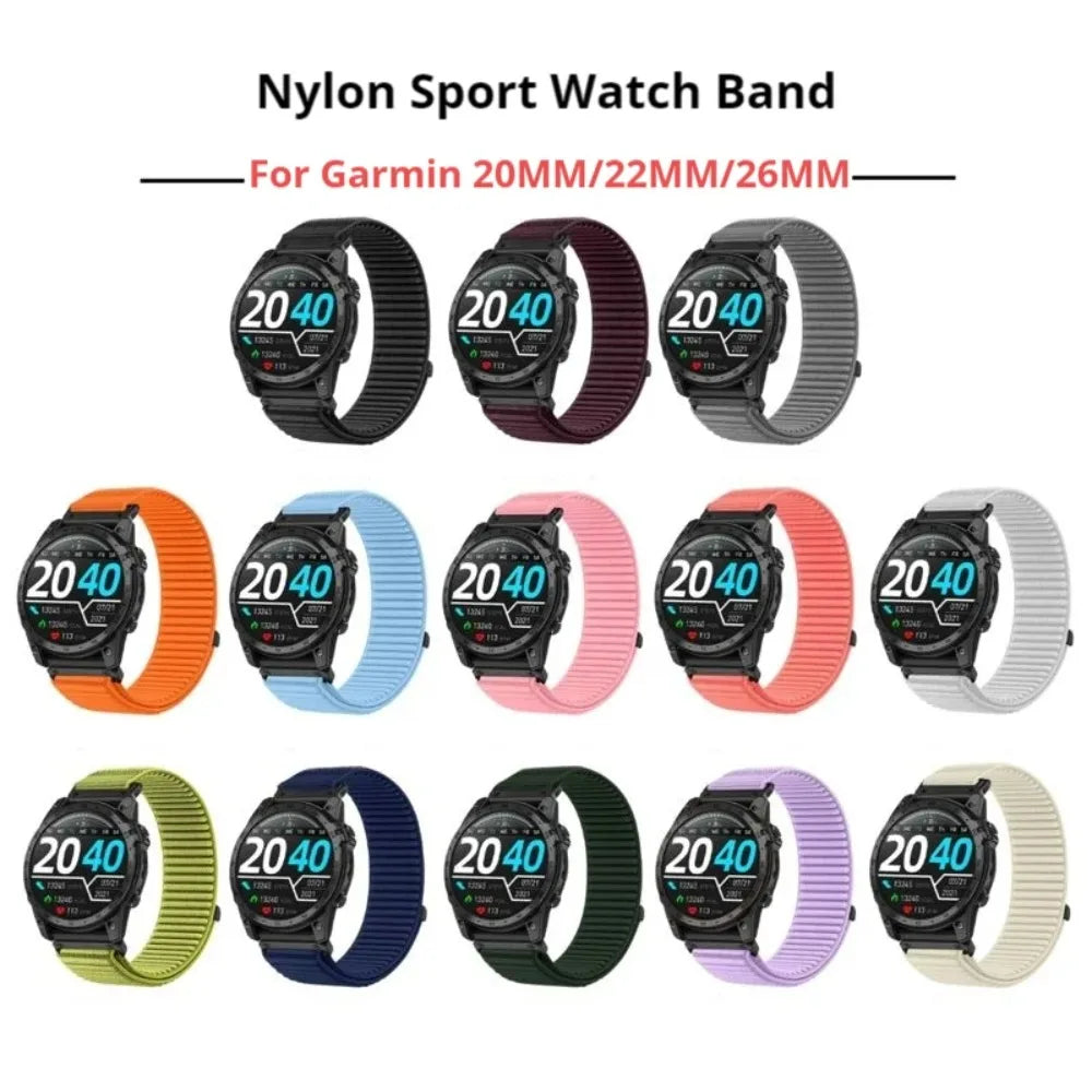 Quickfit 26mm 22mm 20mm Bracelet en Nylon pour Garmin Fenix 8/Quatix 8 bande Forerunner 970 965/Garmin Instinct 3 Bracelet sport Correa