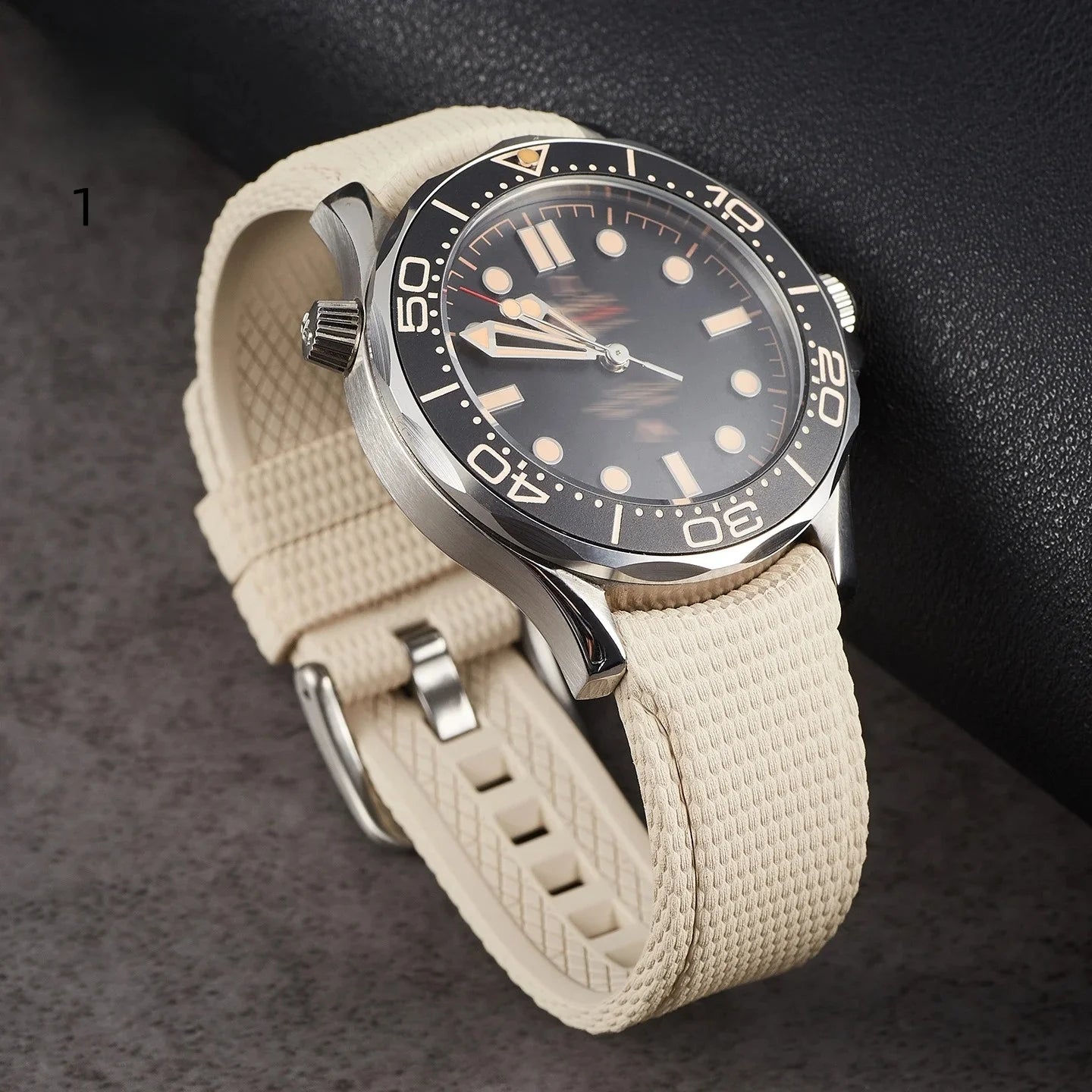 New Curved End Rubber Watch Bands 20mm, Military Watch Strap 21mm 22mm, FKM Watch Straps for Omega Swatch Men