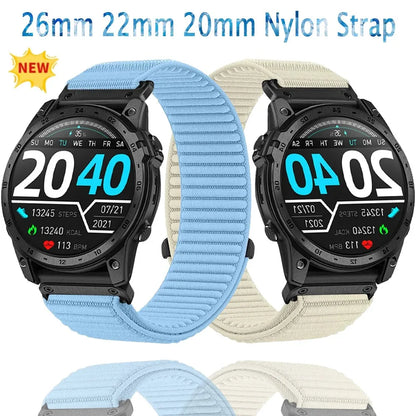 Quickfit 26mm 22mm 20mm Bracelet en Nylon pour Garmin Fenix 8/Quatix 8 bande Forerunner 970 965/Garmin Instinct 3 Bracelet sport Correa